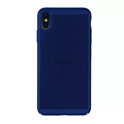   HUSĂ! - Protecție din plastic pentru telefon (cauciucat, model perforat) ALBASTRU ÎNCHIS Apple iPhone XS Max 6.5