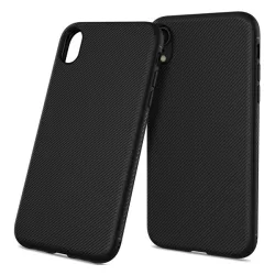   HUSĂ! - Silicon Phone Husă (rezistent la impact mediu, model cu dungi) negru Apple iPhone XR 6.1