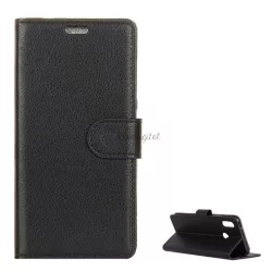   HUSĂ! - Carcasă în picioare, efect piele (FLIP, deschidere laterală, funcție de suport pentru birou, premium) NEGRU Alcatel 5V (OT-5060D)