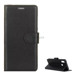 HUSĂ! - Carcasă în picioare, efect piele (FLIP, deschidere laterală, funcție de suport pentru birou, premium) NEGRU Alcatel 5V (OT-5060D)