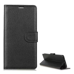   HUSĂ! - Husă stativă cu efect de piele (FLIP, deschidere laterală, desktop, premium) negru Huawei Mate 20 Pro