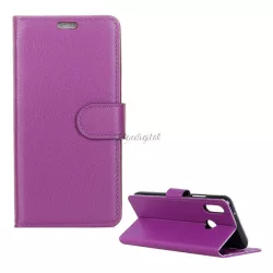   HUSĂ! - Carcasă în picioare, efect piele (FLIP, deschidere laterală, funcție de suport pentru birou, premium) PURPLE Alcatel 5V (OT-5060D)