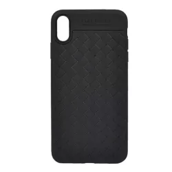   HUSĂ! - Protector de telefon din silicon țesut USAMS (model țesut) NEGRU Apple iPhone XS Max 6.5