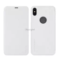   HUSĂ! - Protectie de telefon din plastic NILLKIN SPARKLE (Flip cu efect de piele, deschidere laterala, decupaj logo) ALB Apple iPhone XS Max 6.5