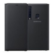   Husă SAMSUNG în picioare (FLIP activ, deschidere laterală, suport card bancar) NEGRU Samsung Galaxy A9 (2018) SM-A920