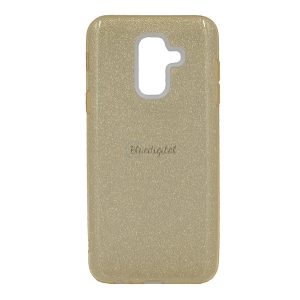 Protectie de telefon din silicon (interior din plastic, spate lucios) GOLD Samsung Galaxy A6+ (2018) SM-A605F