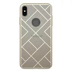   HUSĂ! - Protector de telefon din plastic NILLKIN AIR (cauciucat, perforat, decupat logo) GOLD Apple iPhone XS Max 6.5