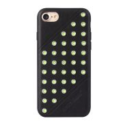   Protectie de telefon din plastic FIERRE SHANN (spate din piele, cu crampoane) NEGRU Apple iPhone 7 4.7, Apple iPhone 8 4.7, Apple iPhone SE 2 (2020), Apple iPhone SE 3 (2022)