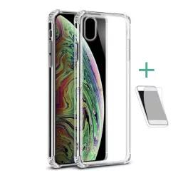  HUSĂ! - Protector de telefon din silicon IMAK (rezistenta medie la impact, colt cu perna de aer + folie protector ecran) TRANSPARENT Apple iPhone XS Max 6.5