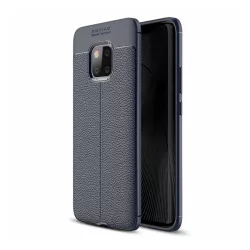   HUSĂ! - Husă silicon pentru telefon (rezistent la impact mediu, efect de piele, model de cusături) CUTTING albastruHuawei Mate 20 Pro