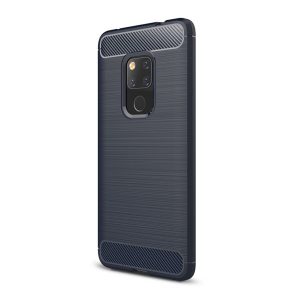 Husă silicon pentru telefon (rezistent la impact mediu, călcâi pernă de aer, periat, model de carbon) BLOCURI DE TĂIEREA Huawei Mate 20