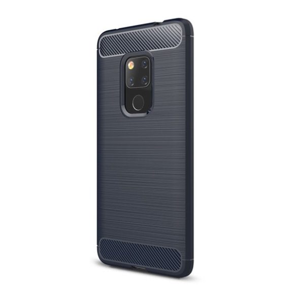Husă silicon pentru telefon (rezistent la impact mediu, călcâi pernă de aer, periat, model de carbon) BLOCURI DE TĂIEREA Huawei Mate 20