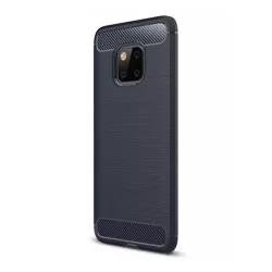   HUSĂ! - Husă silicon pentru telefon (rezistent la impact mediu, bubble heel, periat, model de carbon) CUTTING albastruHuawei Mate 20 Pro
