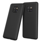   Husă silicon pentru telefon (rezistent la impact mediu, model cu dungi) negru Huawei Mate 20 Pro