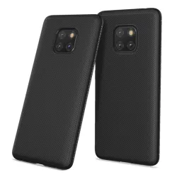  HUSĂ! - Husă silicon pentru telefon (rezistent la impact mediu, model cu dungi) negru Huawei Mate 20 Pro