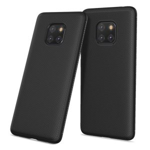 Husă silicon pentru telefon (rezistent la impact mediu, model cu dungi) negru Huawei Mate 20 Pro
