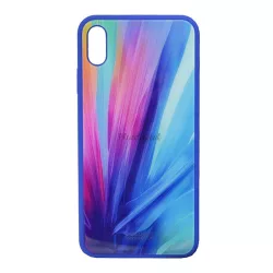   HUSĂ! - NILLKIN TEMPERED PLAID cadru de protecție din silicon pentru telefon (BUMPER, spate din sticlă călită, în dungi) CULOARE Apple iPhone XS Max 6.5