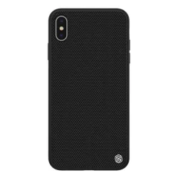   HUSĂ! - Protector de telefon din plastic NILLKIN TEXTURED (suprafață aspră, rezistență medie la impact, cadru din silicon, model 3D) NEGRU Apple iPhone XS Max 6.5