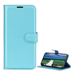   HUSĂ! - Carcasa in picioare, efect piele (FLIP, deschidere laterala, functie suport desktop, premium) ALBASTRU DESCHI Huawei Mate 20