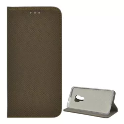  HUSĂ! - Husă stativă, efect piele (FLIP, deschidere laterală, suport desktop, model diamant) GOLDEN Huawei Mate 20