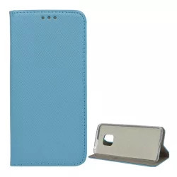   HUSĂ! - Carcasa in picioare, efect piele (FLIP, deschidere laterala, functie suport de masa, model romb) ALBASTRU DESCHI Huawei Mate 20 Pro