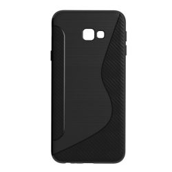   HUSĂ! - Protectie din silicon pentru telefon (S-line, model carbon) NEGRU Samsung Galaxy J4 Plus (SM-J415F)