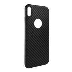   HUSĂ! - Protector de telefon din silicon HOCO DELICATE SHADOW (model carbon, decupaj logo) NEGRU Apple iPhone XS Max 6.5