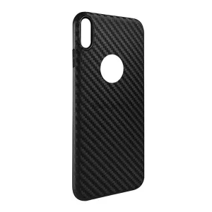 HUSĂ! - Protector de telefon din silicon HOCO DELICATE SHADOW (model carbon, decupaj logo) NEGRU Apple iPhone XS Max 6.5