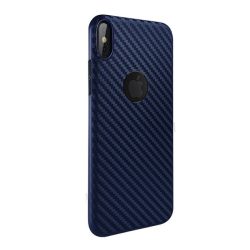   HUSĂ! - Protector de telefon din silicon HOCO DELICATE SHADOW (model carbon, decupaj logo) ALBASTRU ÎNCHIS Apple iPhone XS 5.8, Apple iPhone X 5.8