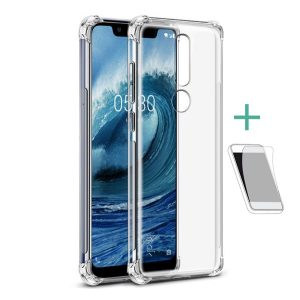 IMAK Husă silicon pentru telefon (rezistent la impact mediu, bubble heel + ecran protecțieFolie) pentru Nokia 5.1 Plus (Nokia X5)