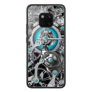   Cadru din silicon de protecție pentru telefon NILLKIN SPACETIME (BUMPER, rezistență medie la impact, spate din sticlă călită, model roată) NEGRU Huawei Mate 20 Pro