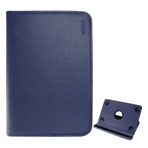Husă ENKAY în picioare, efect piele (universal, FLIP, suport de masă, 360°, dimensiune 7") ALBASTRU ÎNCHIS