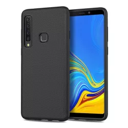   HUSĂ! - Husă silicon pentru telefon (rezistent la impact mediu, model cu dungi) negru Samsung Galaxy A9 (2018) SM-A920