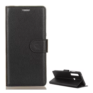 HUSĂ! - Husă stativă cu efect de piele (FLIP, deschidere laterală, desktop, premium) negru Samsung Galaxy A9 (2018) SM-A920