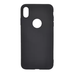   HUSĂ! - Protector de telefon din silicon (mat, decupaj logo) NEGRU Apple iPhone XS Max 6.5