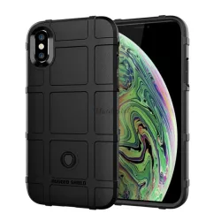  HUSĂ! - Protector de telefon din silicon (rezistenta la impact mediu, model patrat) NEGRU Apple iPhone XS Max 6.5