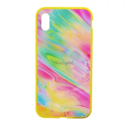   HUSĂ! - NILLKIN OMBRE cadru de protectie din silicon pentru telefon (BUMPER, rezistenta medie la impact, spate din sticla securizata, colorat) GALBEN Apple iPhone XS Max 6.5
