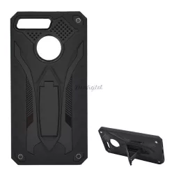   HUSĂ! - Protector de telefon Defender din plastic (rezistenta la impact mediu, interior din silicon, suport) NEGRU Huawei Y6 Prime (2018)