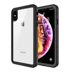   HUSĂ! - Silicon Phone protecție(BUMPER, transparent față și spate, rezistent la apă, mediu rezistent la șocuri, protecție 360°) negru Apple iPhone XS Max 6.5
