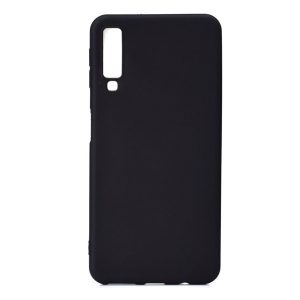 Husă siliconică pentru telefon (mată) NEGRU Samsung Galaxy A7 (2018) SM-A750F
