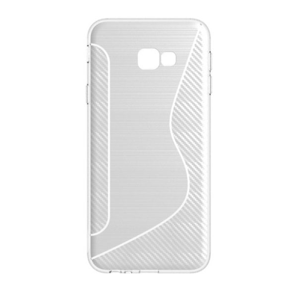 Husă silicon pentru telefon (S-line, model de carbon) pentru Samsung Galaxy J4 Plus (SM-J415F)