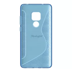   HUSĂ! - Protector de telefon din silicon (S-line, model carbon) ALBASTRU Huawei Mate 20