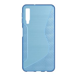 Protectie din silicon pentru telefon (linia S, model carbon) ALBASTRU Samsung Galaxy A7 (2018) SM-A750F
