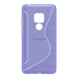   HUSĂ! - Protector de telefon din silicon (S-line, model carbon) PURPLE Huawei Mate 20