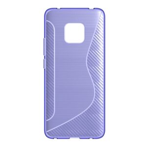 Husă de telefon din silicon (S-line, model de carbon) LILA Huawei Mate 20 Pro
