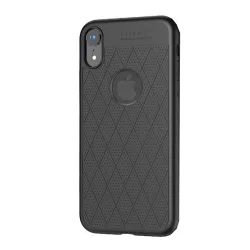   HUSĂ! - HOCO ADMIRE Husă silicon pentru telefon (ultra-subțire, 0,8 mm, cu găuri, model diamant, decupaj logo) negru Apple iPhone XR 6.1