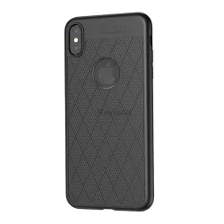   HUSĂ! - Protector de telefon din silicon HOCO ADMIRE (ultra-subtire, 0,8 mm, perforat, model de romb, decupaj logo) NEGRU Apple iPhone XS Max 6,5