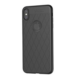   HUSĂ! - HOCO ADMIRE Husă silicon pentru telefon (ultra-subțire, 0,8 mm, cu găuri, model diamant, decupaj logo) NEGRU Apple iPhone XS 5.8, Apple iPhone X 5.8