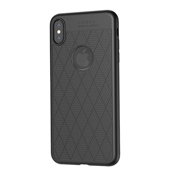 HOCO ADMIRE Husă silicon pentru telefon (ultra-subțire, 0,8 mm, cu găuri, model diamant, decupaj logo) NEGRU Apple iPhone XS 5.8, Apple iPhone X 5.8