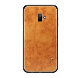   HUSĂ! - MOFI protecție din plastic pentru telefon (cadru din silicon, spate din piele) BARNA Samsung Galaxy J6 Plus (SM-J610F)